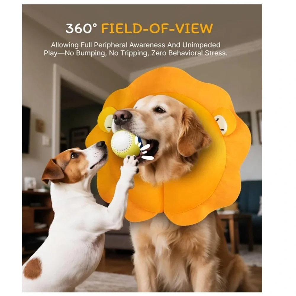 MIDOG Dog Cone Collar for Medium size Dogs Soft Inflatable Dog Cone Alternative